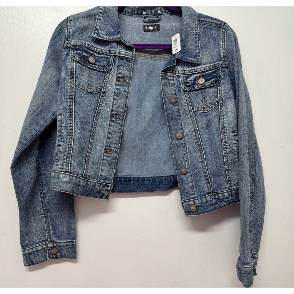 Kidpik Girls Jean Jacket Size XXL/16 Blue Denim Button Front Classic Style NWT